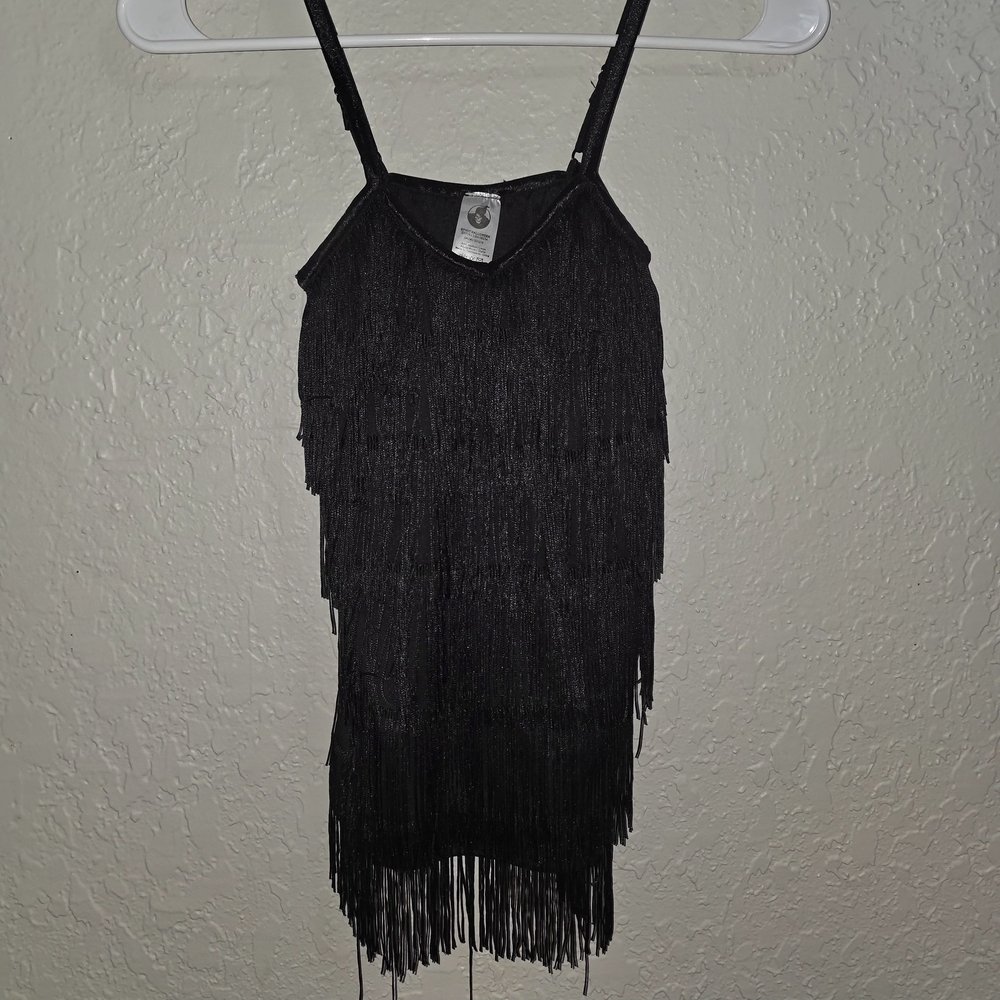 Spirit Black Garment with Fringe Detail